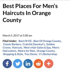 Won Best Mens Haircuts in Orange County, California 2017