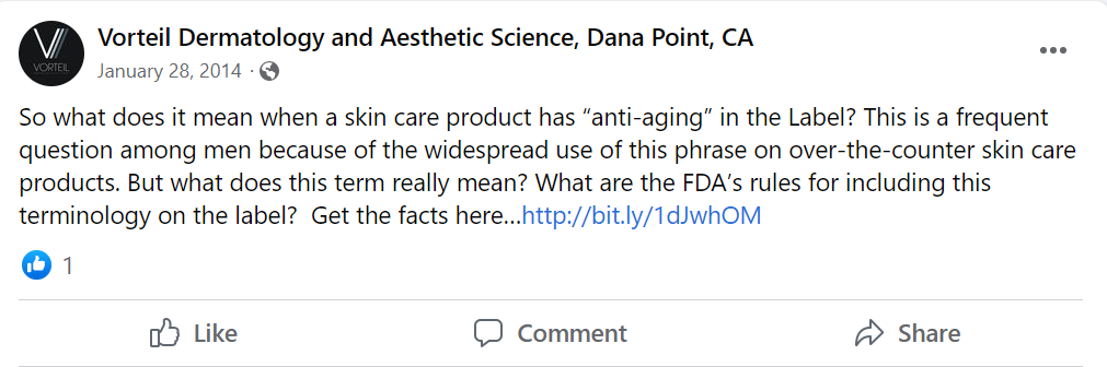 What does "anti-aging" on a label really mean to men Facebook post.