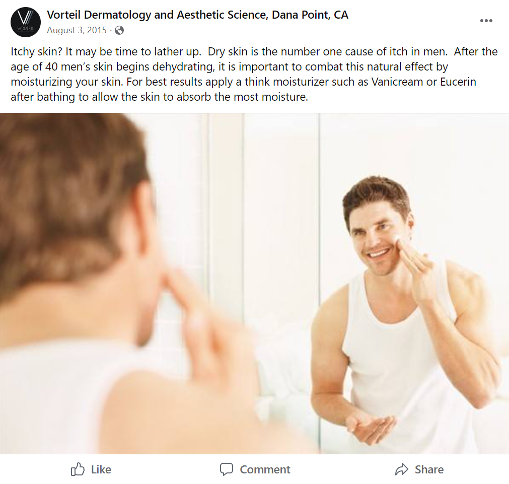 Men's skin myth that moisturizer should be applied in the morning when actually men should apply sunscreen in the morning and moisturizer at night.