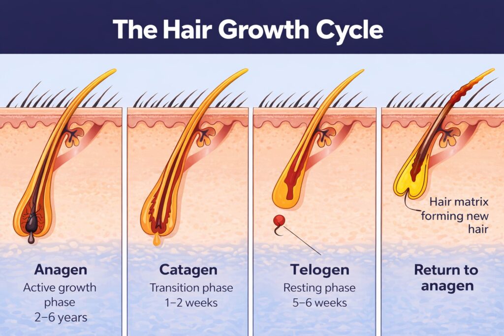 Men's hair loss growth cycle chart
