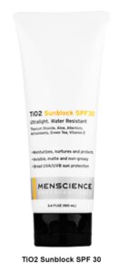 Skincare routine for men should include sunscreen. Our pick is MenscienceAndroceutical Ti0 30spf.