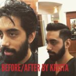 men haircut and beard trim before and after