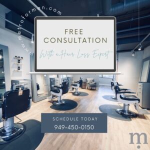 Book your free consultation with our expert hairstylists at FOR MEN Salon and Spa in Lake Forest California today.