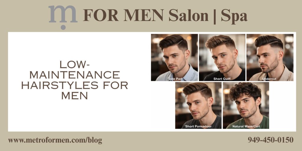 Mens hairstyles: which is the best low maintenance style for you? Check out m FOR MEN Salon and Spa in Lake Forest, California.