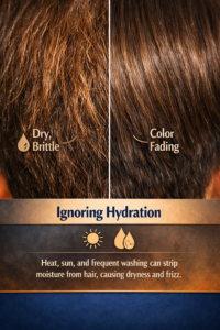 Summer damaged hair also happens when the hair become dehydrated.